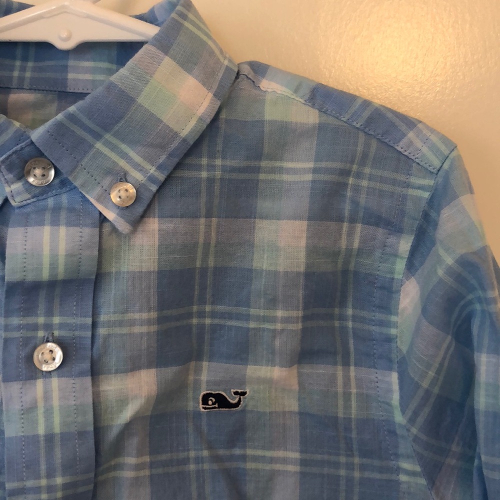 Vineyard Vines Whale Shirt. 6. Blue/White/Green.